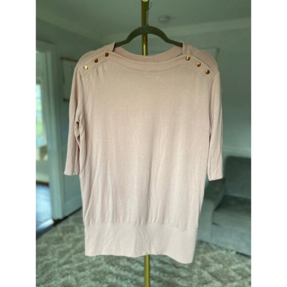 Isabel Maternity Blush Nursing Top Snap Shoulder Stretchy Preppy Autumn - Picture 2 of 7